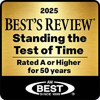 Award: 2025 Best's Review &ndash; Standing the Test of Time, Rated A or Higher for 50 Years